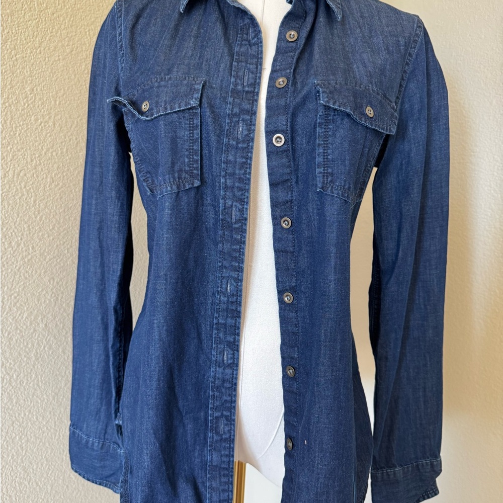 Banana Republic Soft Wash Denim Shirt – Dark Indigo, Size S